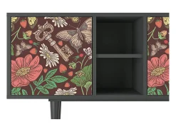 Móvel De Tv| Mueble de TV - 150х69х41 cm - T5 - Alice in Wonderland, Antracite Cinza antracite