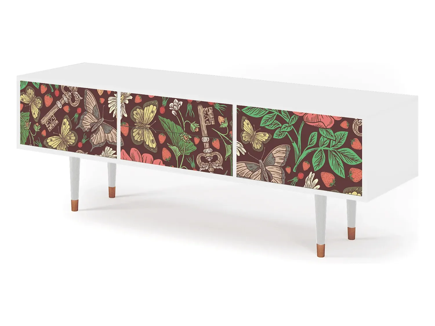 Móvel De Tv* Mueble de TV - 170х59х48 cm - T4 - Alice in Wonderland, Branco Bege