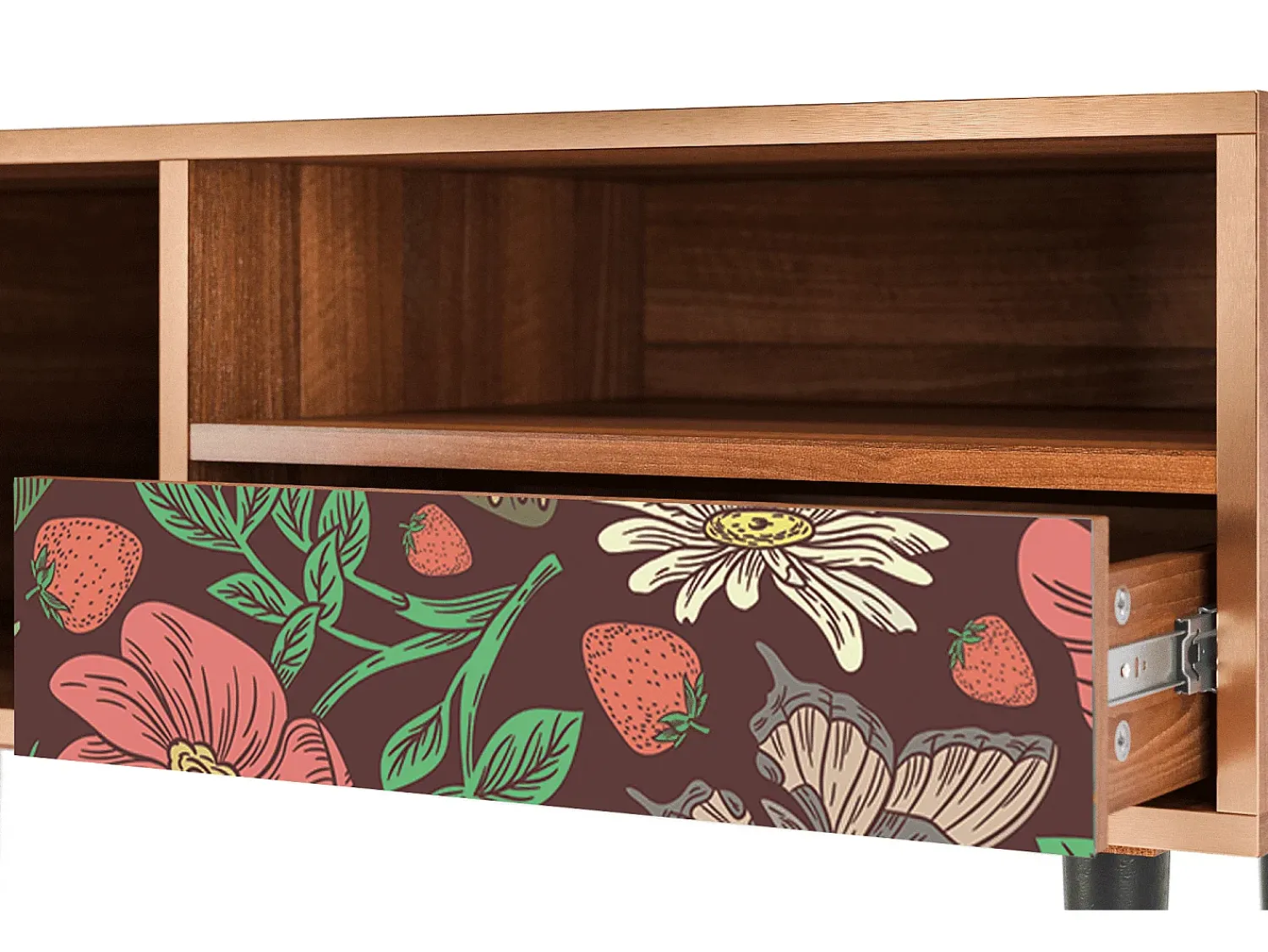 Mueble de TV - 115х59х48 cm - T3 - Alice in Wonderland, Nogueira^ Móvel De Tv