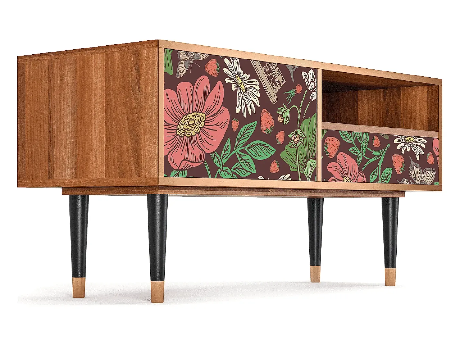 Mueble de TV - 115х59х48 cm - T3 - Alice in Wonderland, Nogueira^ Móvel De Tv