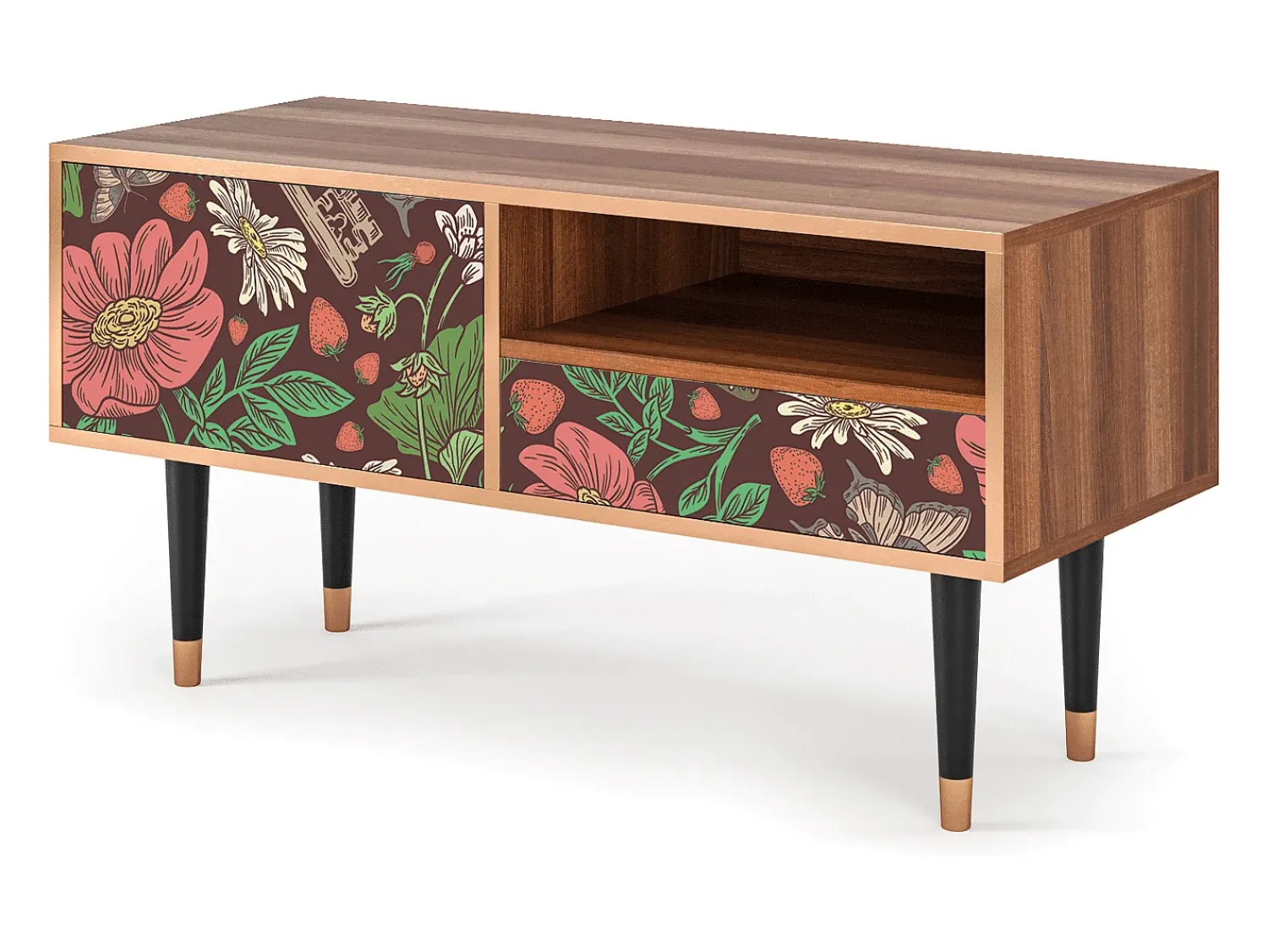 Mueble de TV - 115х59х48 cm - T3 - Alice in Wonderland, Nogueira^ Móvel De Tv