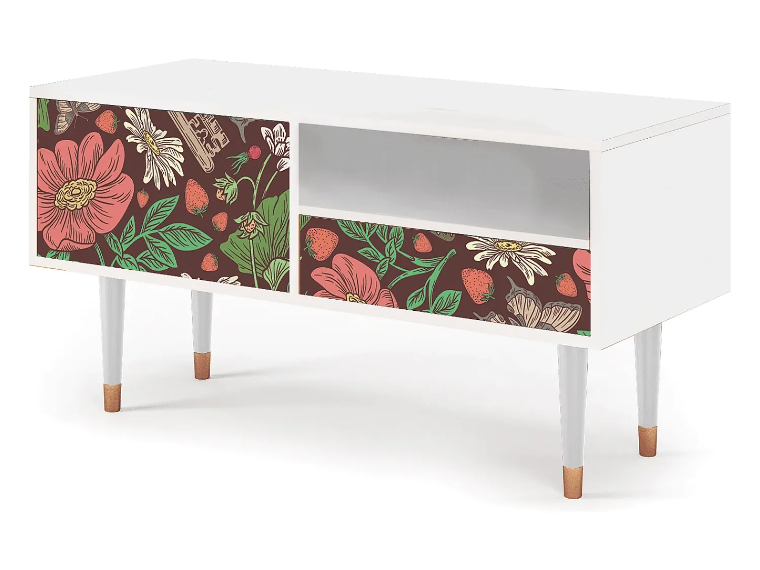 Mueble de TV - 115х59х48 cm - T3 - Alice in Wonderland, Branco^ Móvel De Tv
