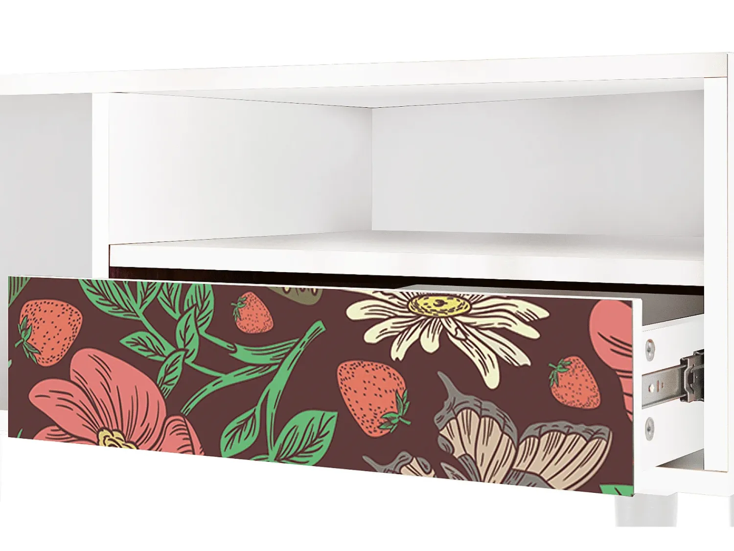 Mueble de TV - 115х59х48 cm - T3 - Alice in Wonderland, Branco^ Móvel De Tv