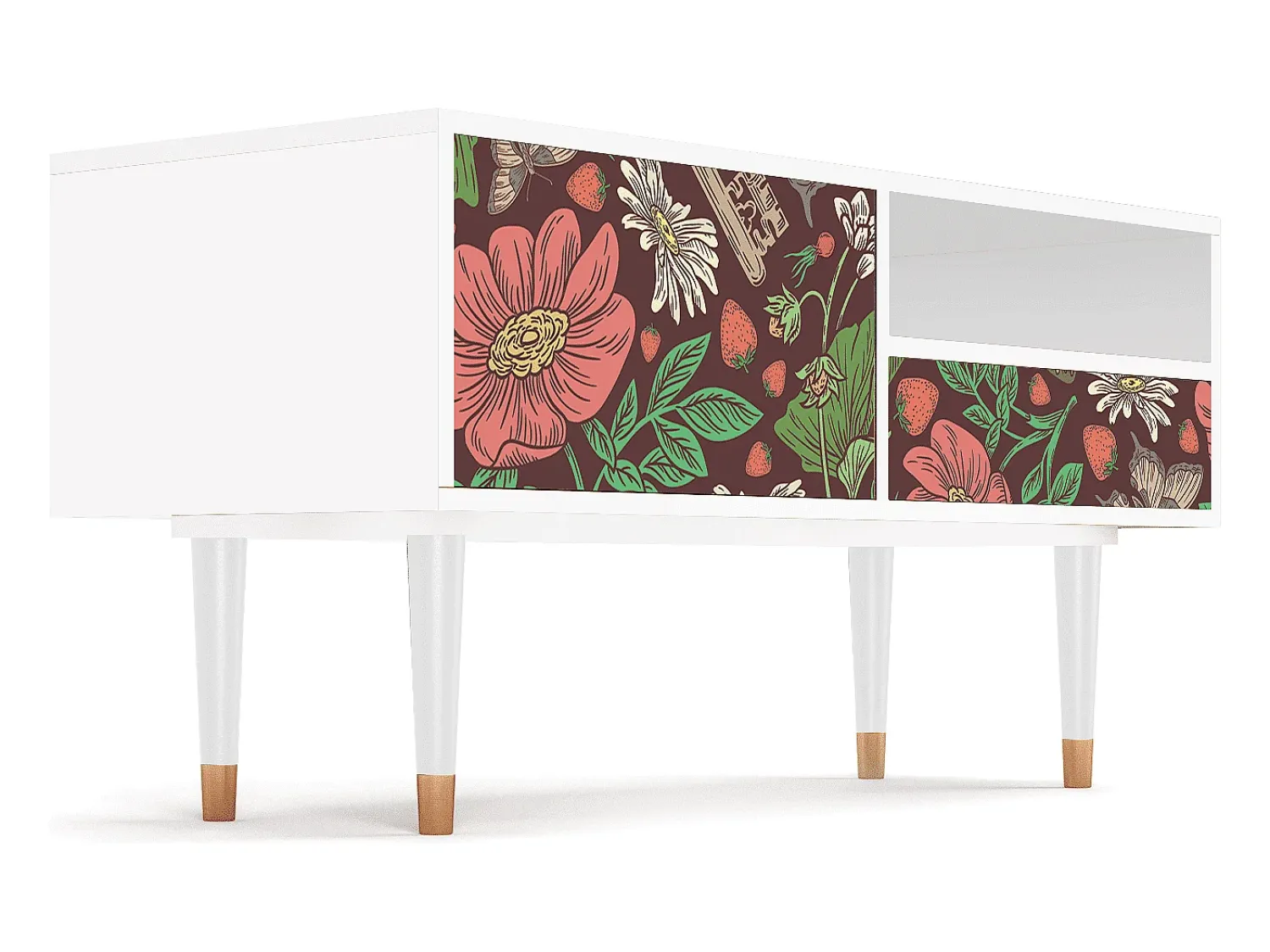 Mueble de TV - 115х59х48 cm - T3 - Alice in Wonderland, Branco^ Móvel De Tv
