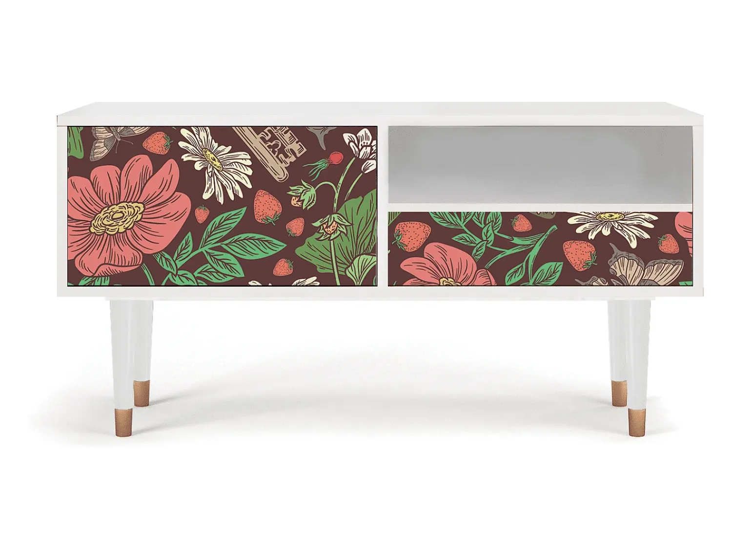 Mueble de TV - 115х59х48 cm - T3 - Alice in Wonderland, Branco^ Móvel De Tv