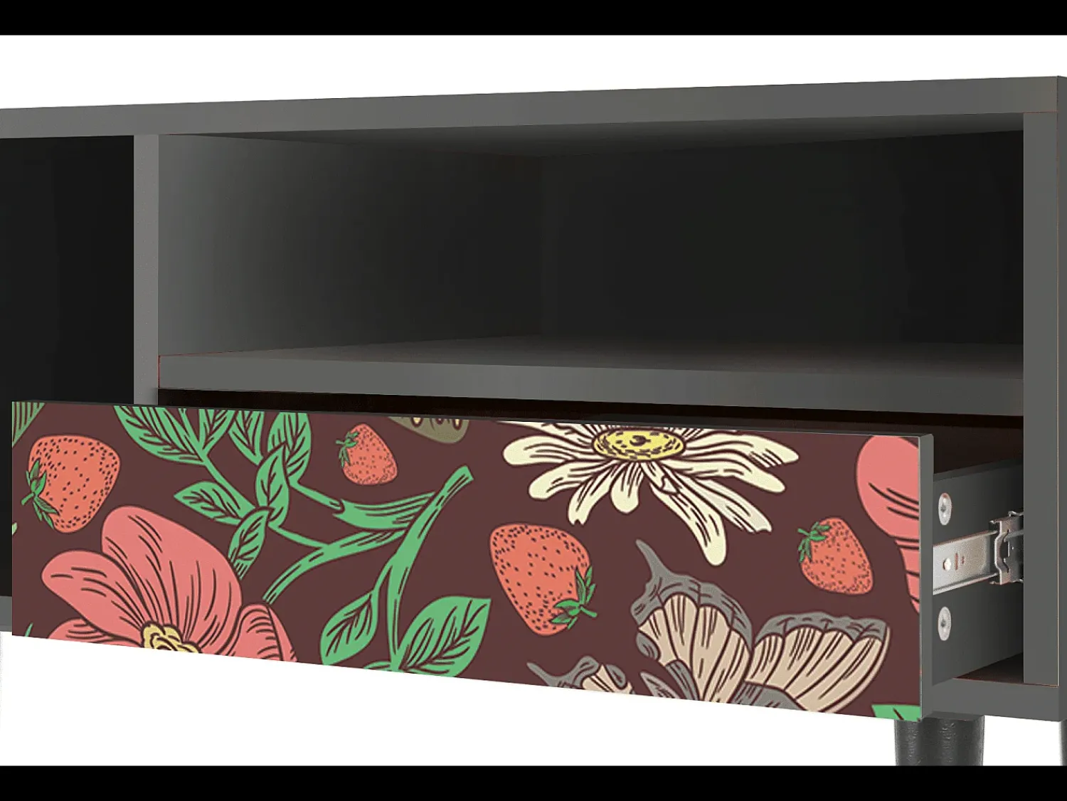 Móvel De Tv* Mueble de TV - 115х59х48 cm - T3 - Alice in Wonderland, Antracite Cinza antracite