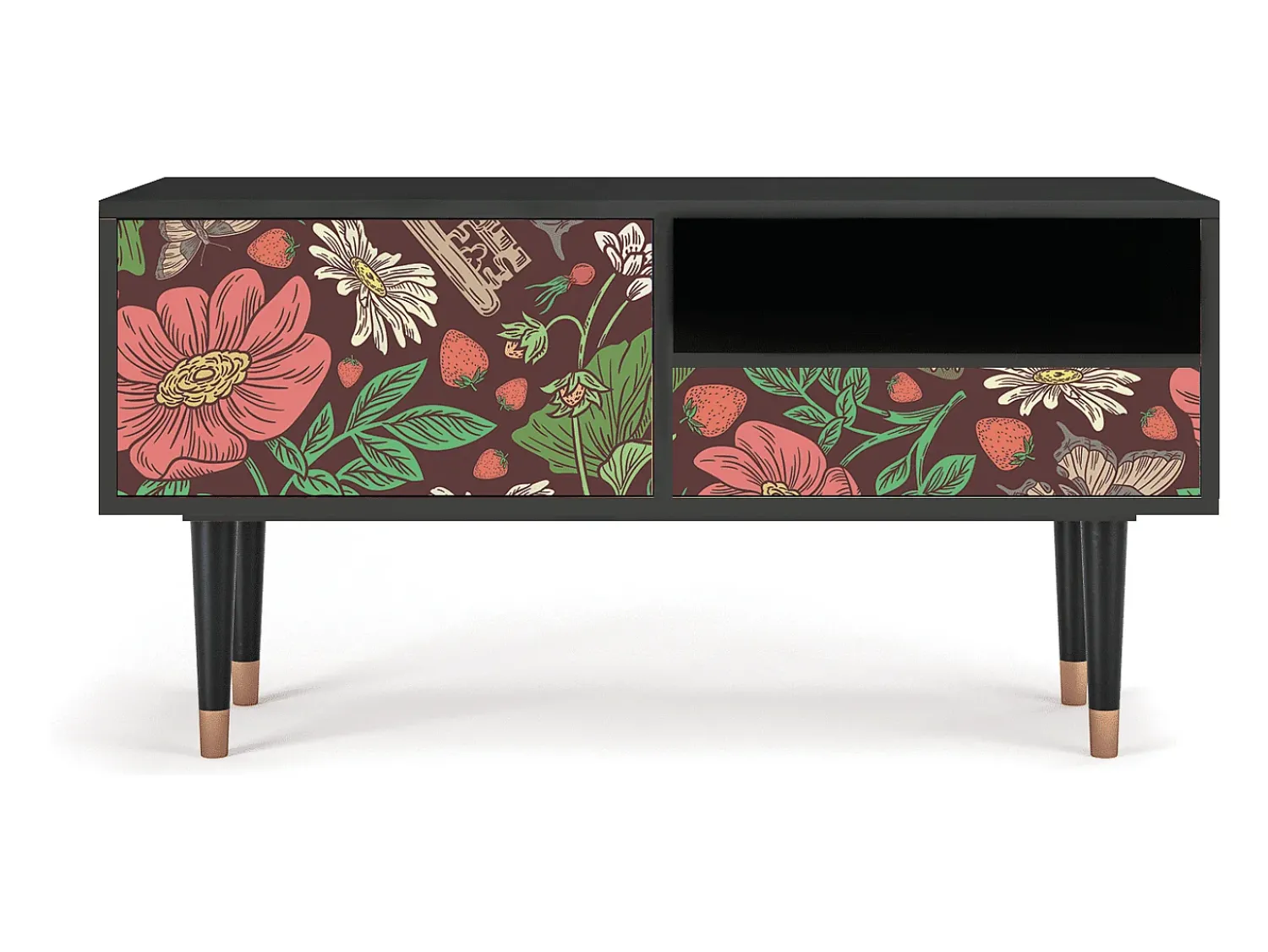 Móvel De Tv* Mueble de TV - 115х59х48 cm - T3 - Alice in Wonderland, Antracite Cinza antracite