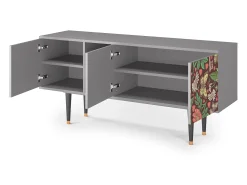 Móvel De Tv* Mueble de TV - 150х69х41 cm - T5 - Alice in Wonderland, Cinza Cinzento