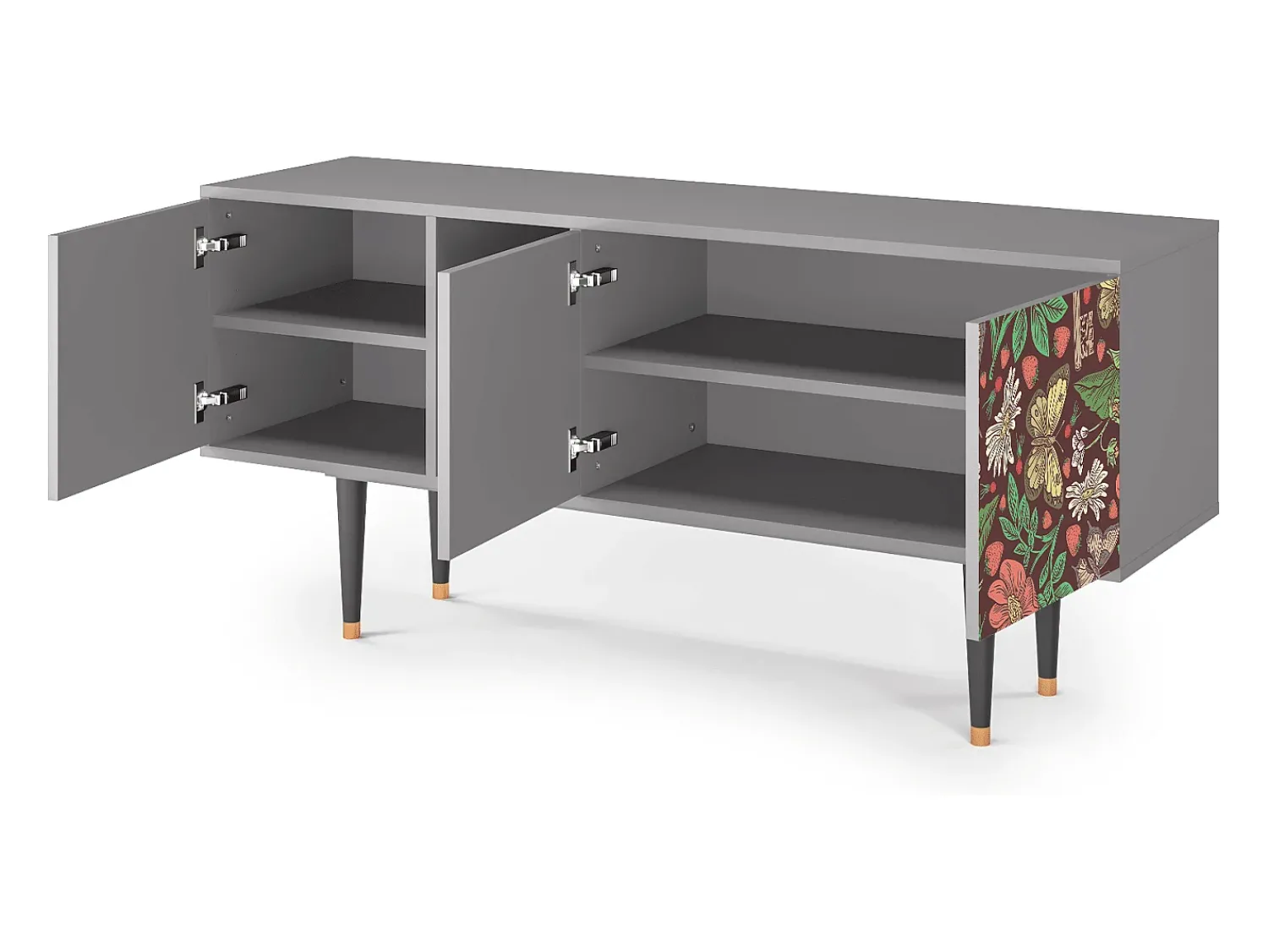 Móvel De Tv* Mueble de TV - 150х69х41 cm - T5 - Alice in Wonderland, Cinza Cinzento