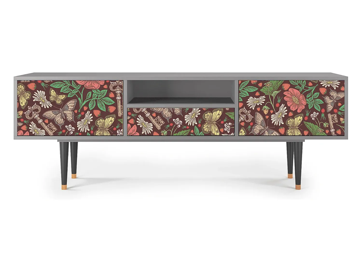 Mueble de TV - 170х59х41 cm - T6 - Alice in Wonderland, Cinza^ Móvel De Tv