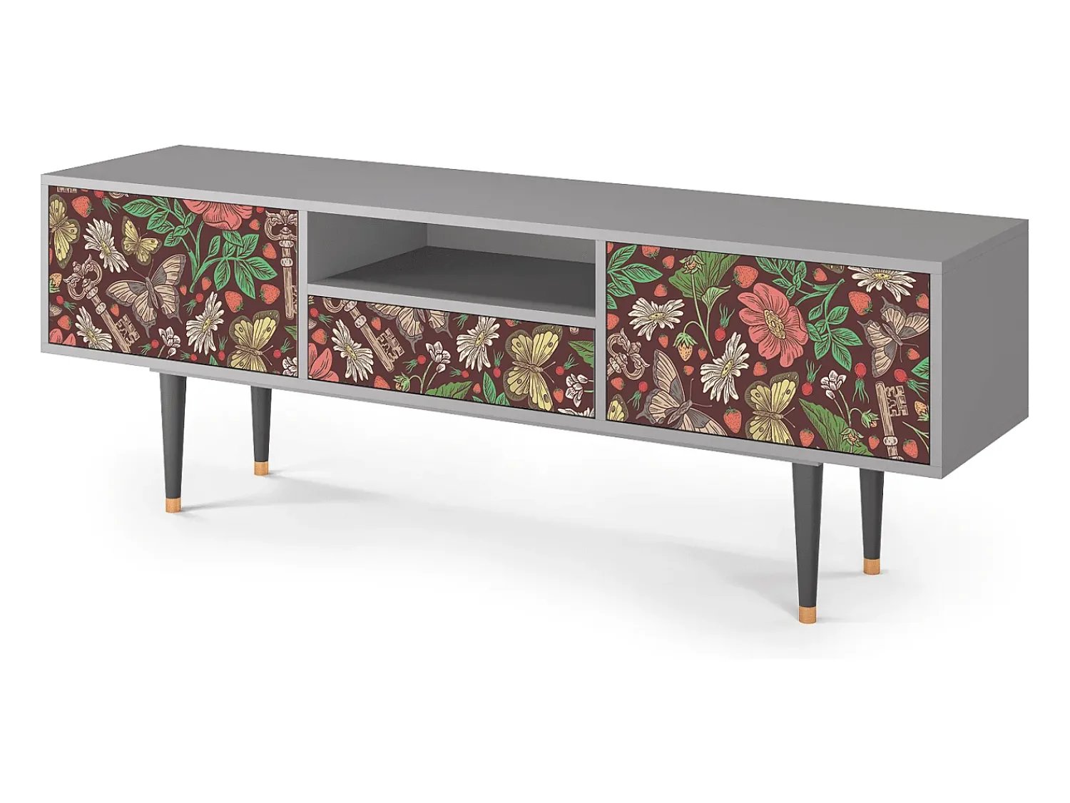 Mueble de TV - 170х59х41 cm - T6 - Alice in Wonderland, Cinza^ Móvel De Tv