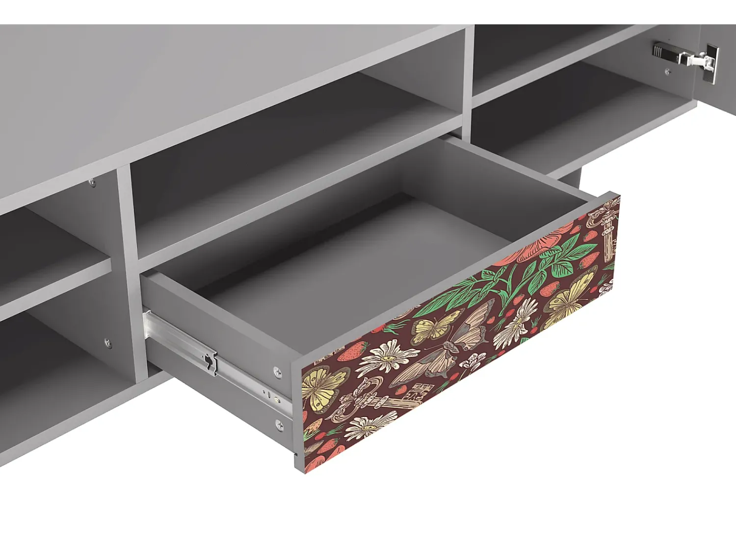 Mueble de TV - 170х59х41 cm - T6 - Alice in Wonderland, Cinza^ Móvel De Tv