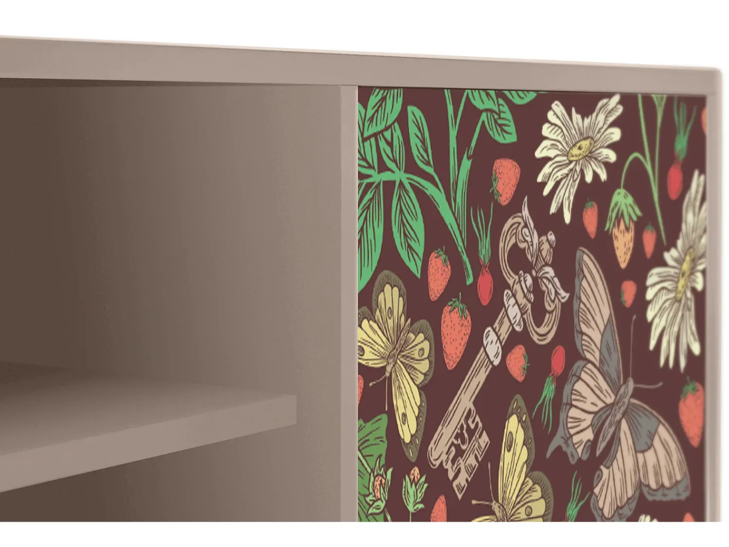 Móvel De Tv* Mueble de TV - 170х69х48 cm - T2 - Alice in Wonderland, Latte Bege