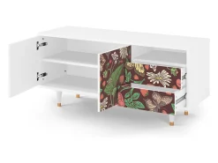 Clearance Mueble de TV - 125х56х41 cm - T7 - Alice in Wonderland, Branco Bege
