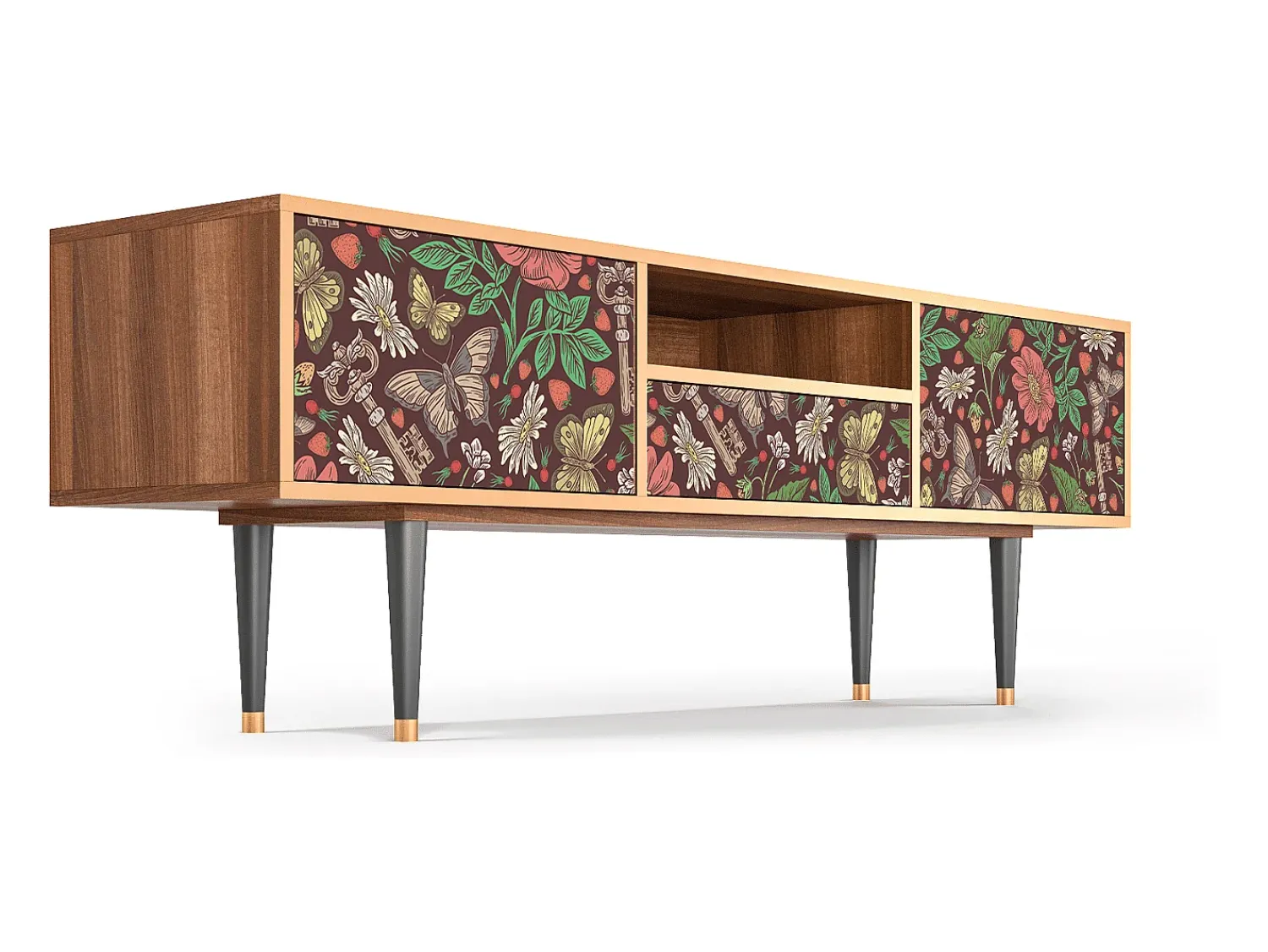 Mueble de TV - 170х59х41 cm - T6 - Alice in Wonderland, Nogueira^ Móvel De Tv