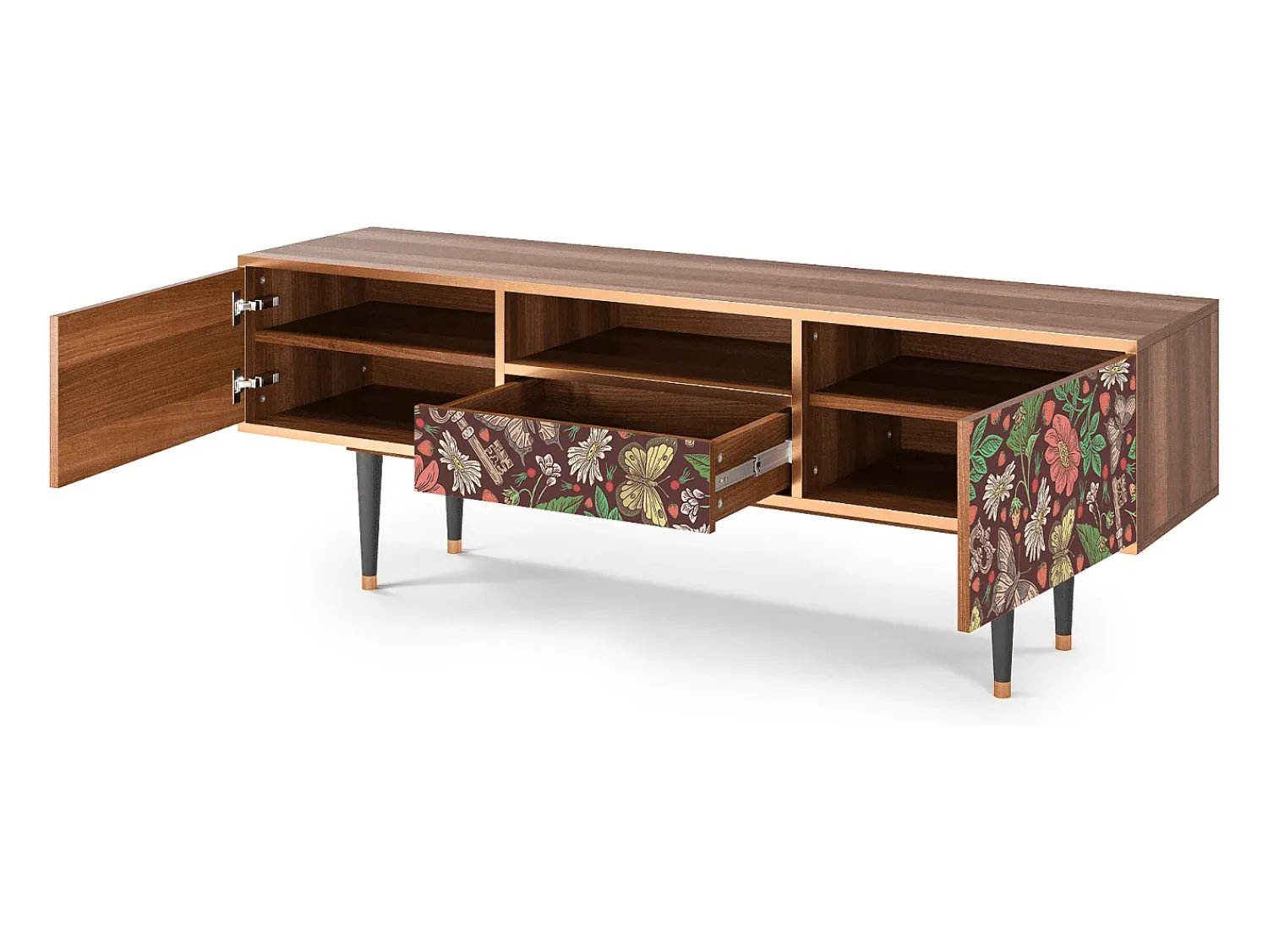 Mueble de TV - 170х59х41 cm - T6 - Alice in Wonderland, Nogueira^ Móvel De Tv