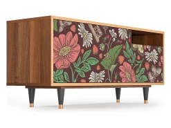Móvel De Tv| Mueble de TV - 125х56х41 cm - T7 - Alice in Wonderland, Nogueira Castanho