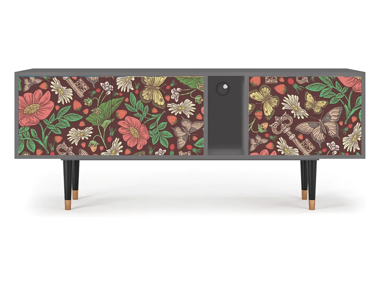 Mueble de TV - 170х69х48 cm - T1 - Alice in Wonderland, Cinza^ Móvel De Tv