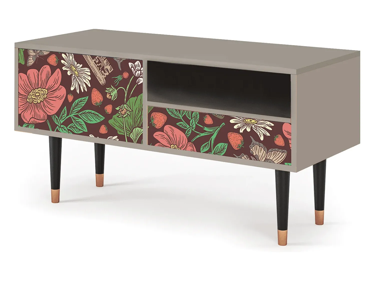 Móvel De Tv| Mueble de TV - 115х59х48 cm - T3 - Alice in Wonderland, Areia Bege