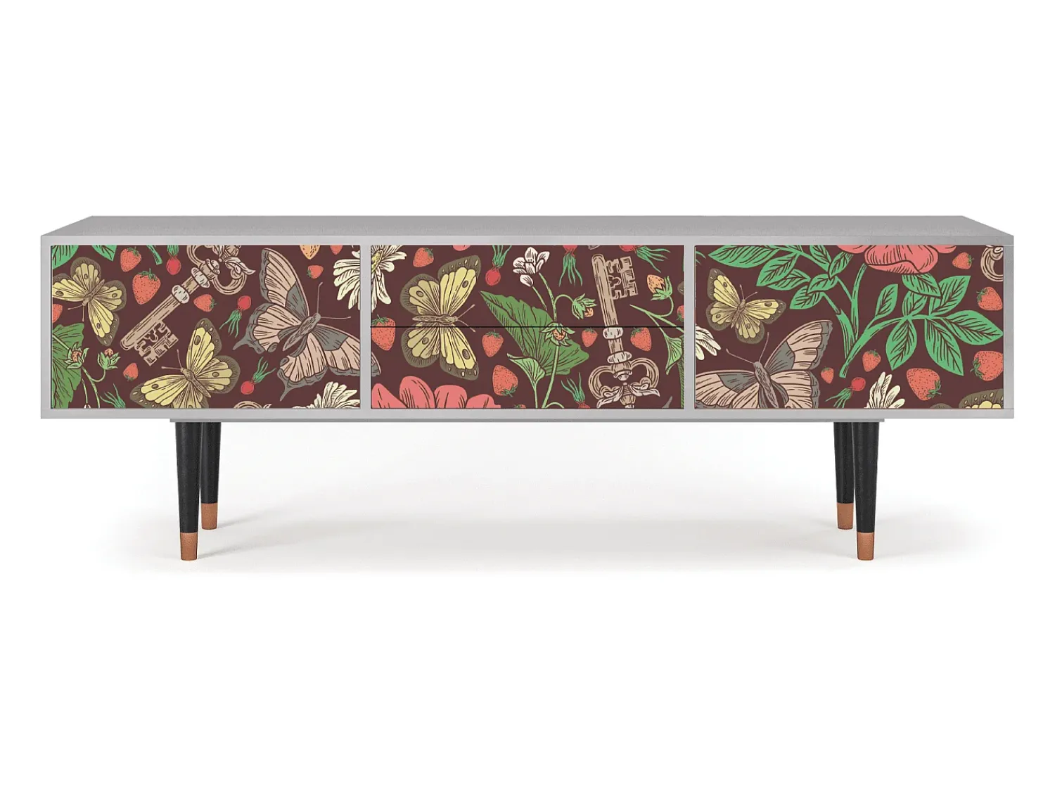 Móvel De Tv* Mueble de TV - 170х59х48 cm - T4 - Alice in Wonderland, Cinza Cinzento