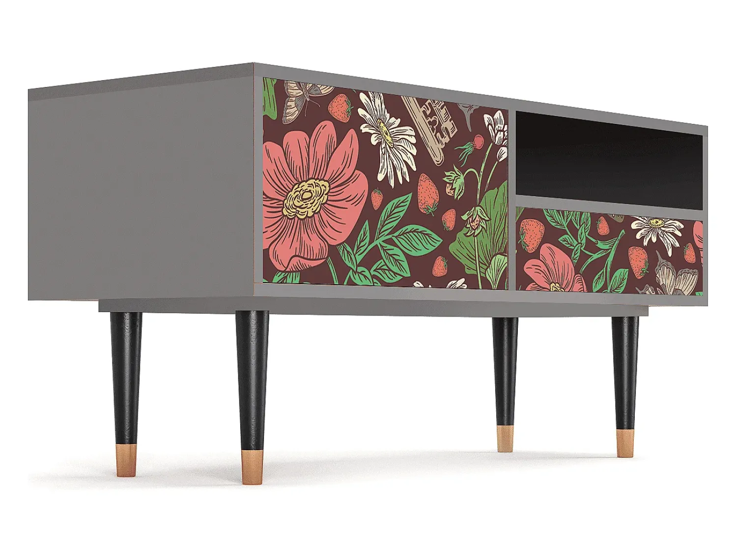 Mueble de TV - 115х59х48 cm - T3 - Alice in Wonderland, Cinza^ Móvel De Tv