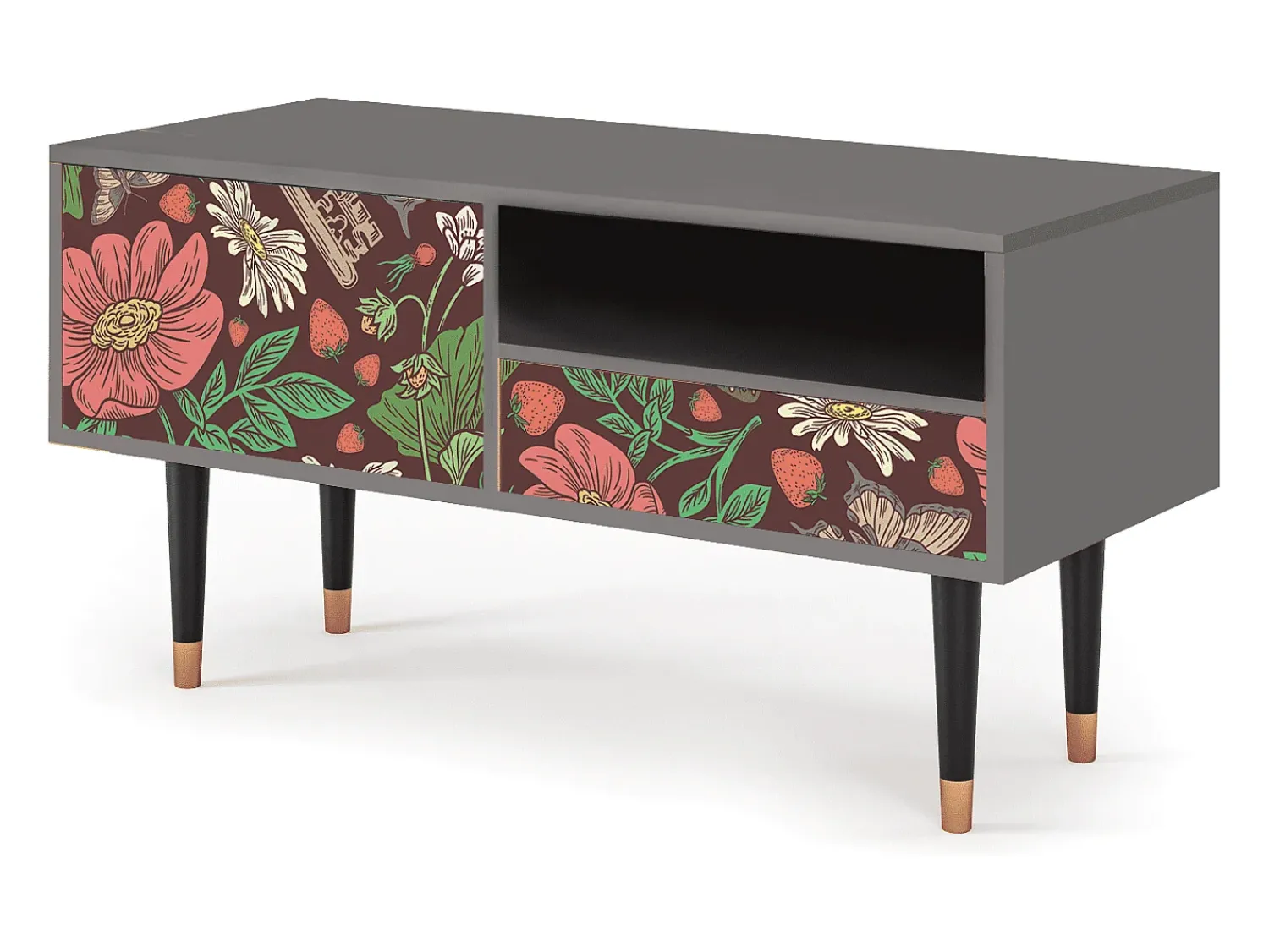 Mueble de TV - 115х59х48 cm - T3 - Alice in Wonderland, Cinza^ Móvel De Tv