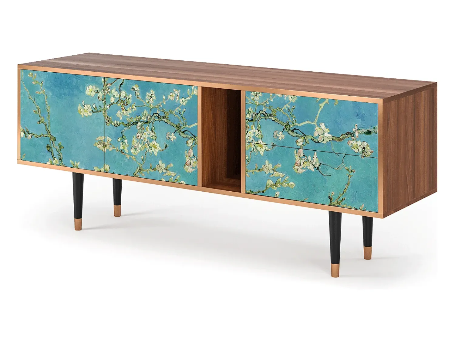 Online Mueble de TV - 170х69х48 cm - T1 - Almond Blossom, Nogueira Castanho