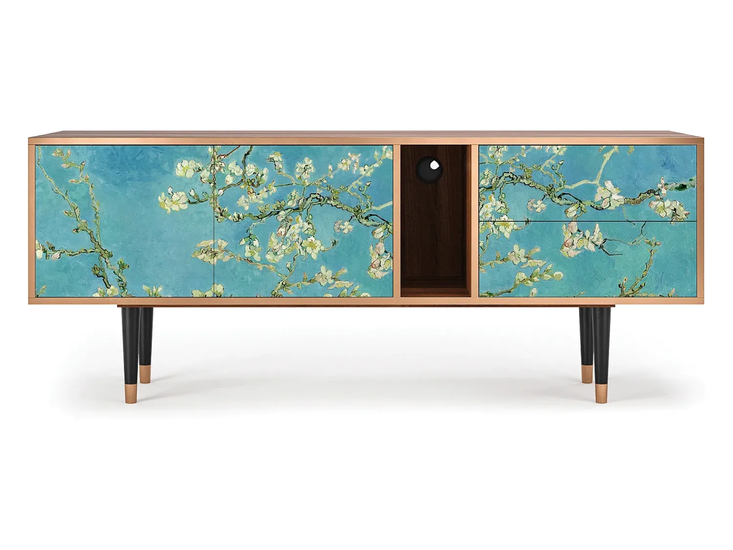 Online Mueble de TV - 170х69х48 cm - T1 - Almond Blossom, Nogueira Castanho