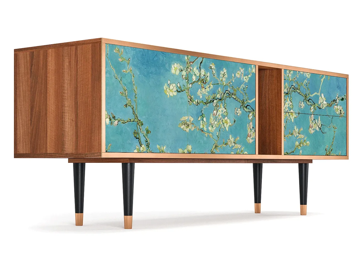 Online Mueble de TV - 170х69х48 cm - T1 - Almond Blossom, Nogueira Castanho