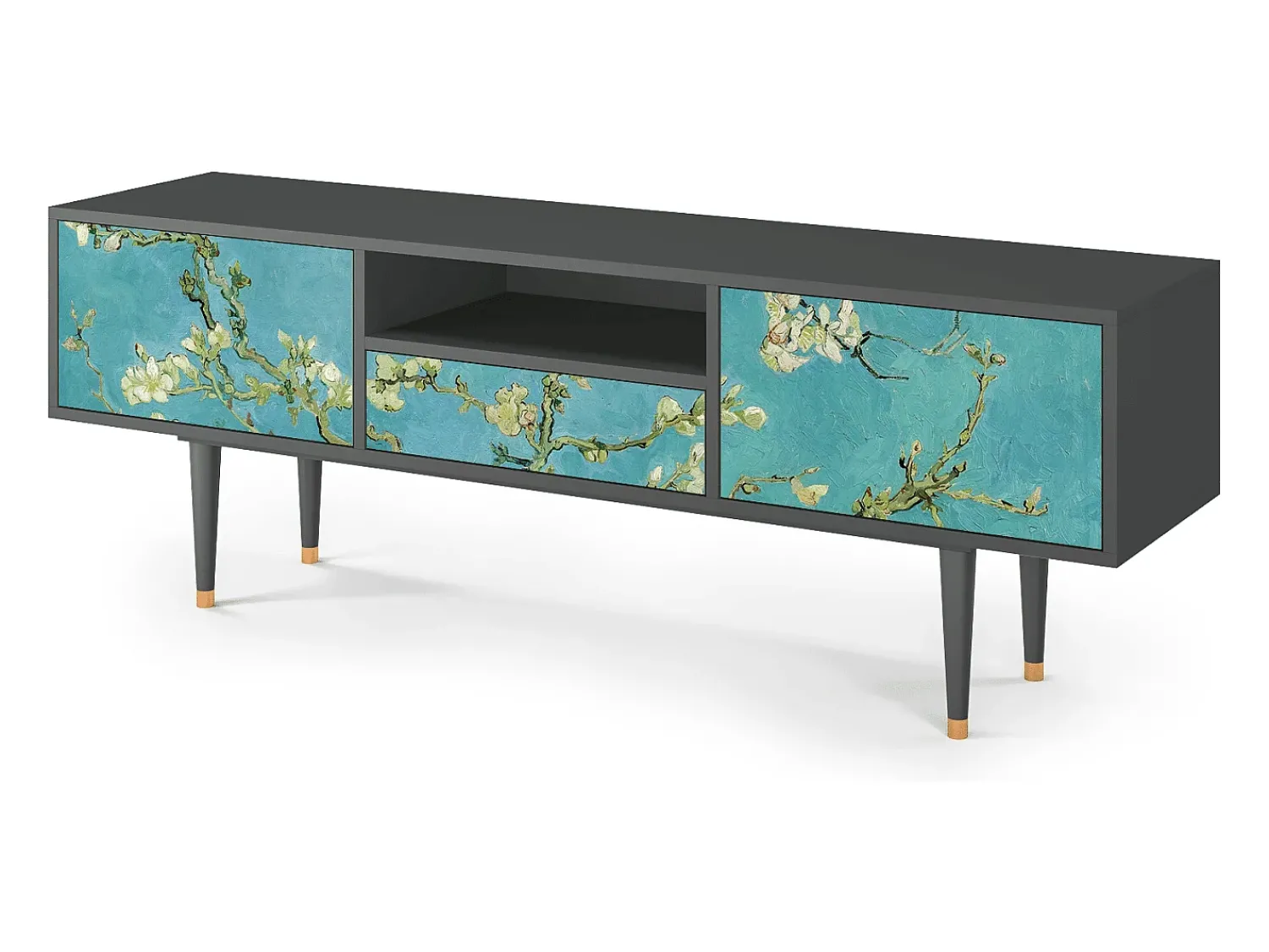 Móvel De Tv| Mueble de TV - 170х59х41 cm - T6 - Almond Blossom, Antracite Cinza antracite