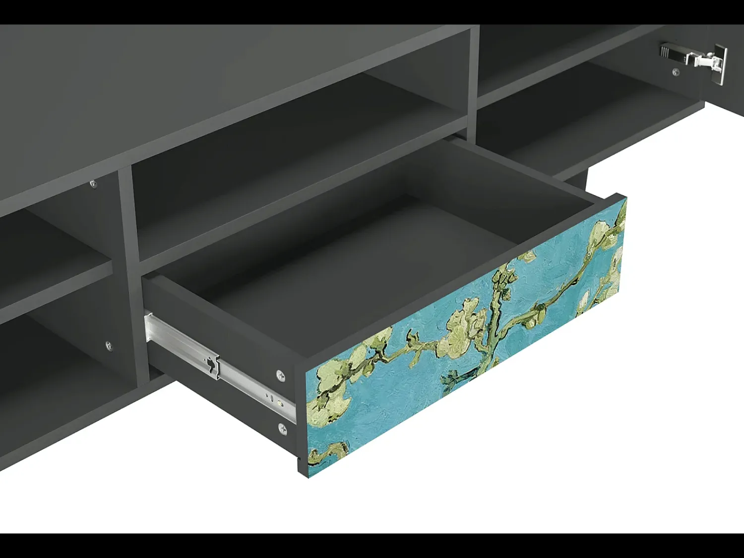Móvel De Tv| Mueble de TV - 170х59х41 cm - T6 - Almond Blossom, Antracite Cinza antracite