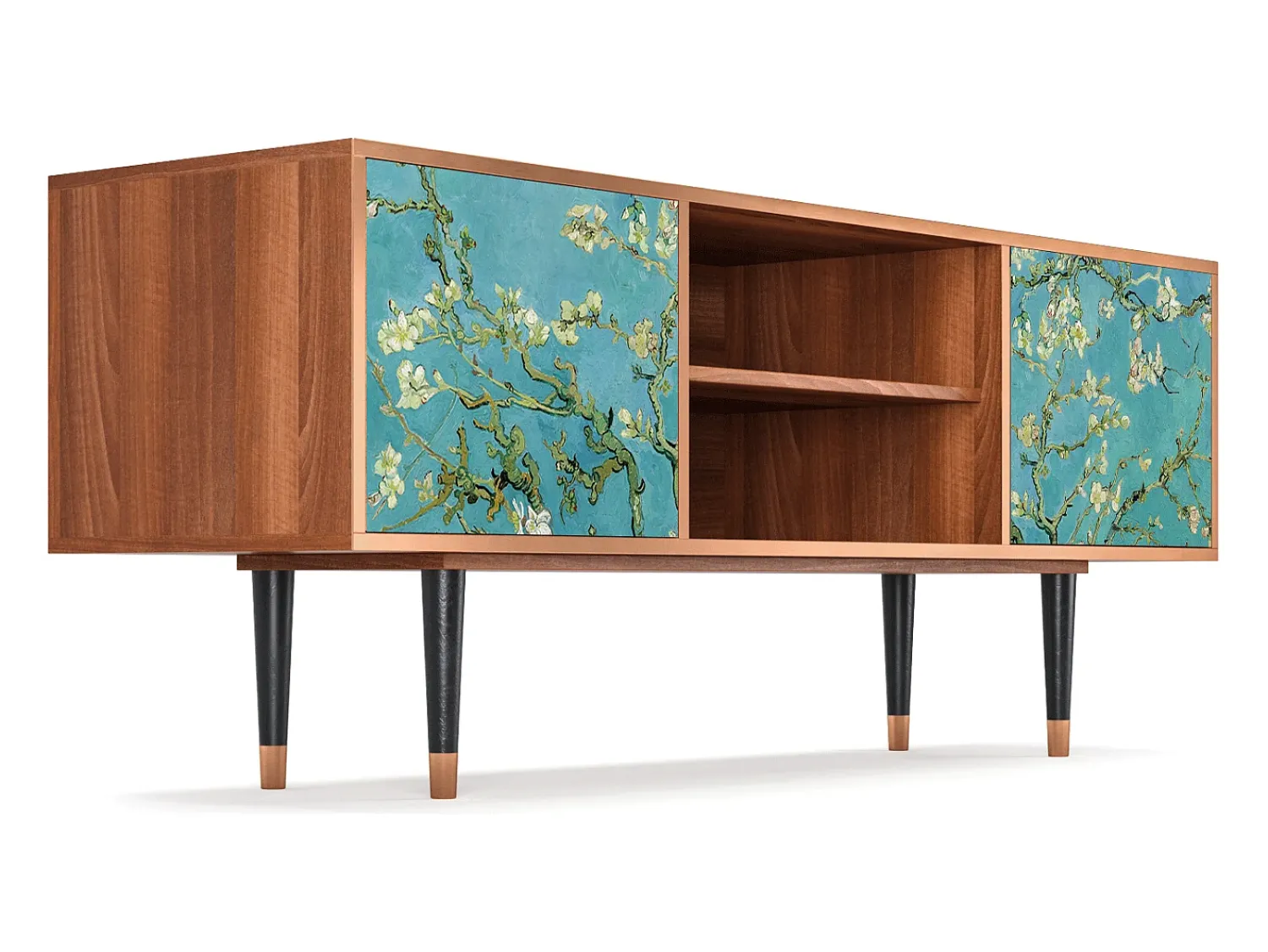 Móvel De Tv* Mueble de TV - 170х69х48 cm - T2 - Almond Blossom, Nogueira Castanho