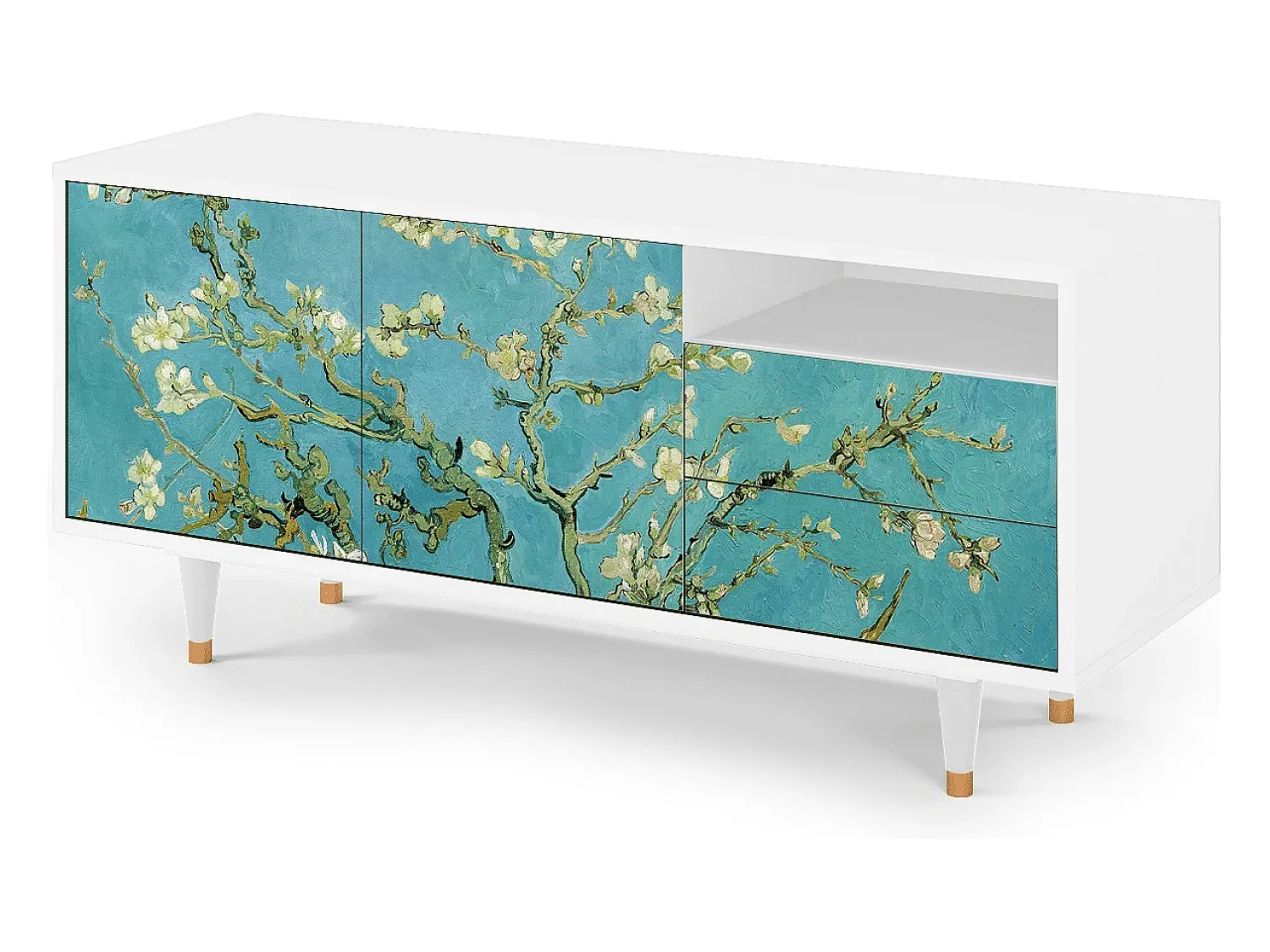 Móvel De Tv* Mueble de TV - 125х56х41 cm - T7 - Almond Blossom, Branco Bege