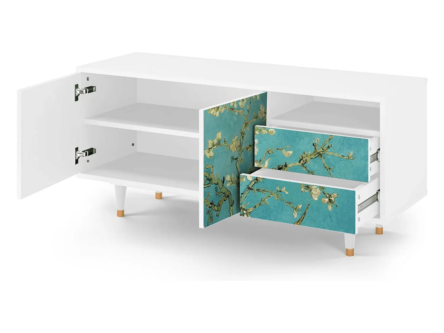 Móvel De Tv* Mueble de TV - 125х56х41 cm - T7 - Almond Blossom, Branco Bege