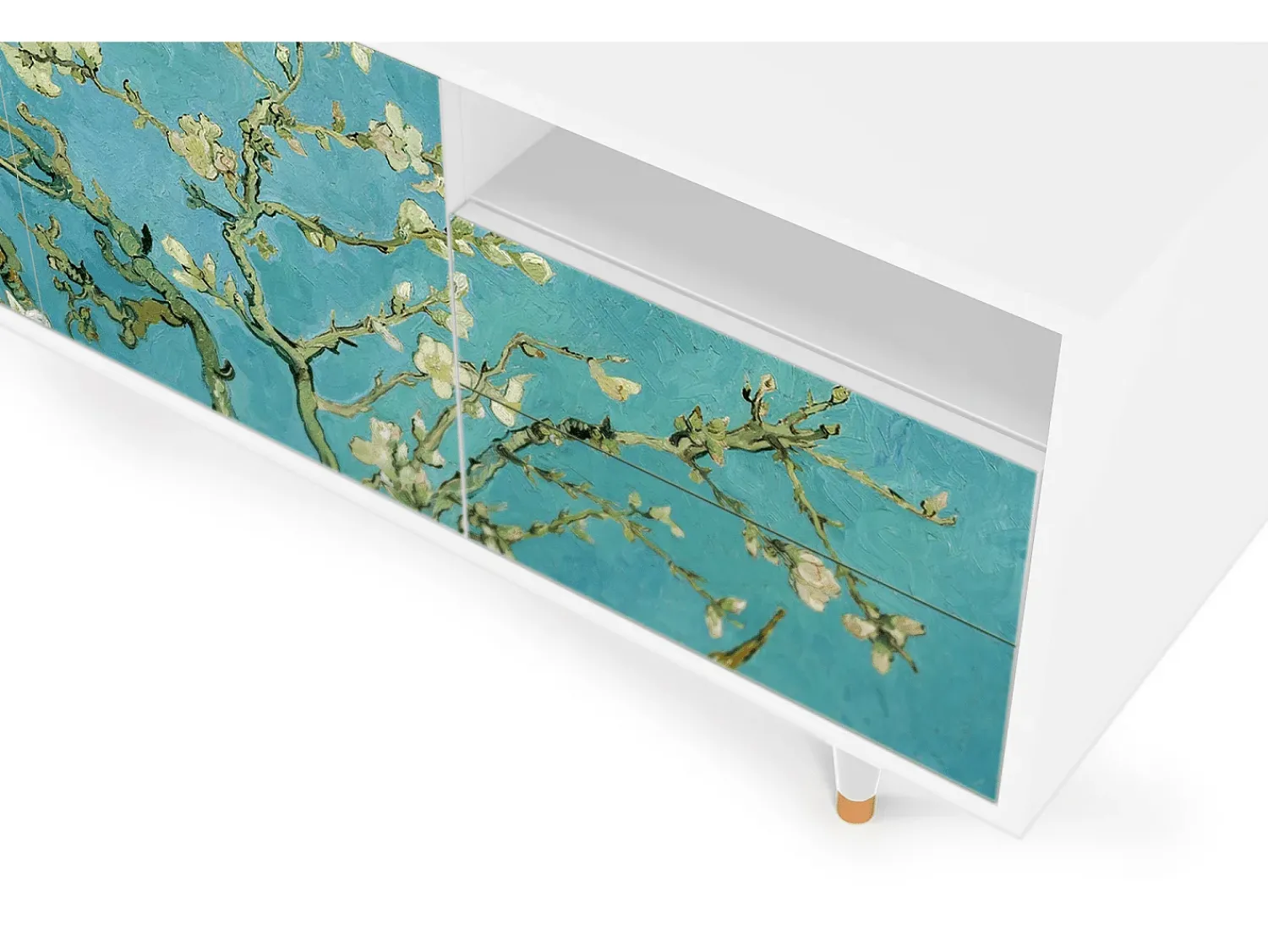 Móvel De Tv* Mueble de TV - 125х56х41 cm - T7 - Almond Blossom, Branco Bege
