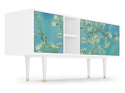New Mueble de TV - 150х69х41 cm - T5 - Almond Blossom, Branco Bege