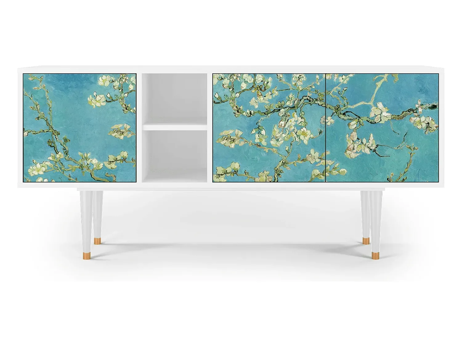 New Mueble de TV - 150х69х41 cm - T5 - Almond Blossom, Branco Bege