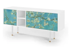 New Mueble de TV - 150х69х41 cm - T5 - Almond Blossom, Branco Bege