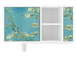 New Mueble de TV - 150х69х41 cm - T5 - Almond Blossom, Branco Bege