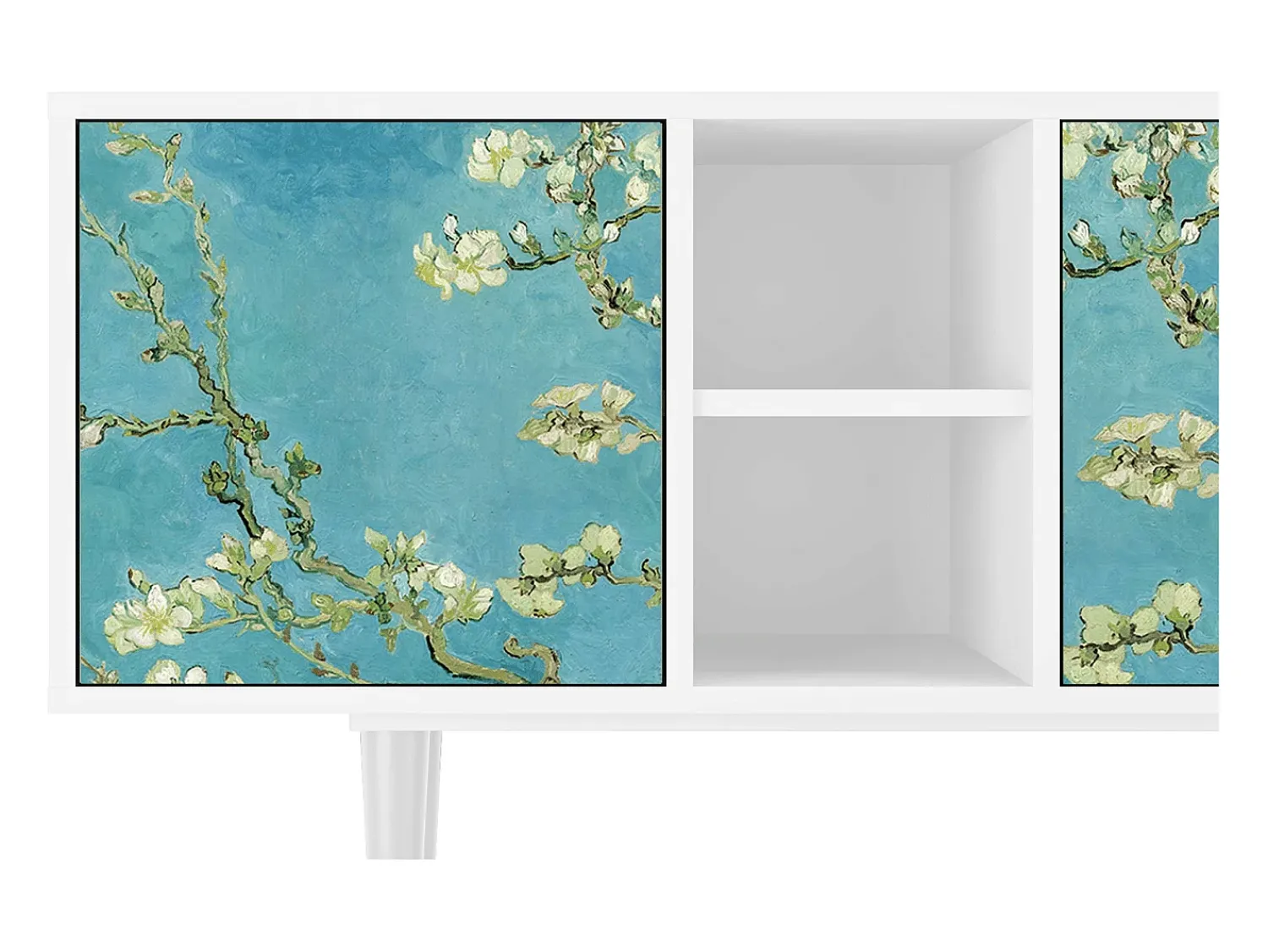 New Mueble de TV - 150х69х41 cm - T5 - Almond Blossom, Branco Bege