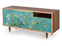 Mueble de TV - 125х56х41 cm - T7 - Almond Blossom, Nogueira Castanho