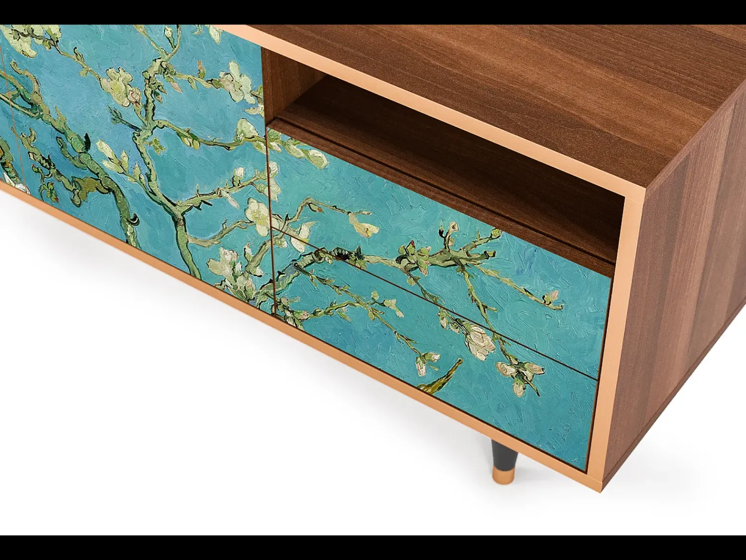 Mueble de TV - 125х56х41 cm - T7 - Almond Blossom, Nogueira Castanho