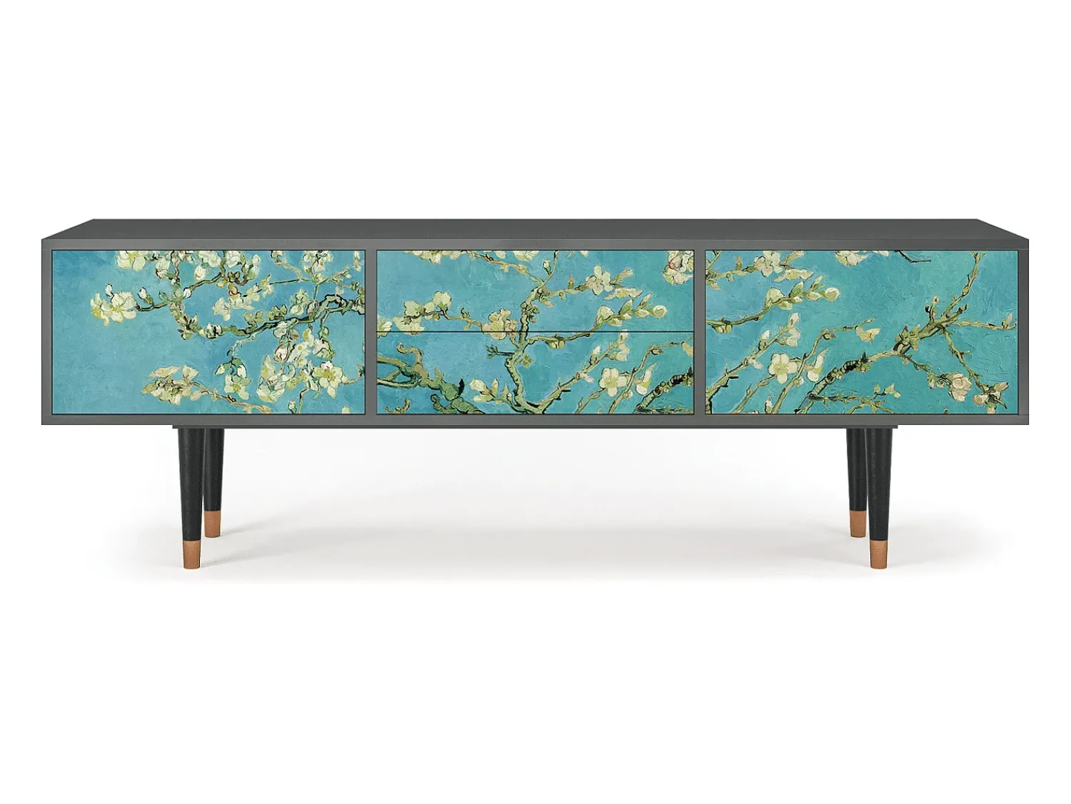 Móvel De Tv* Mueble de TV - 170х59х48 cm - T4 - Almond Blossom, Antracite Cinza antracite