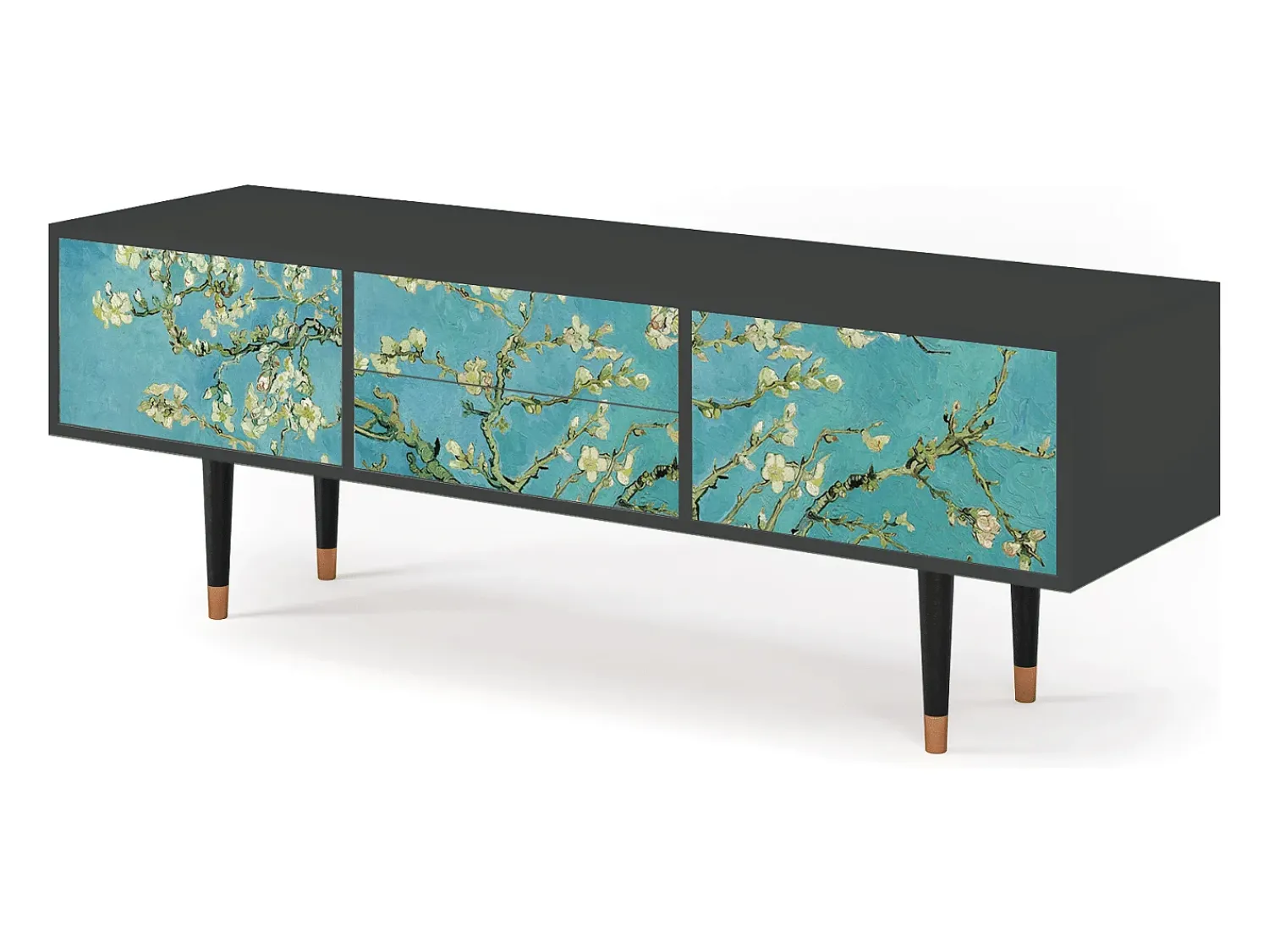 Móvel De Tv* Mueble de TV - 170х59х48 cm - T4 - Almond Blossom, Antracite Cinza antracite