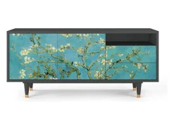 Móvel De Tv* Mueble de TV - 125х56х41 cm - T7 - Almond Blossom, Antracite Cinza antracite