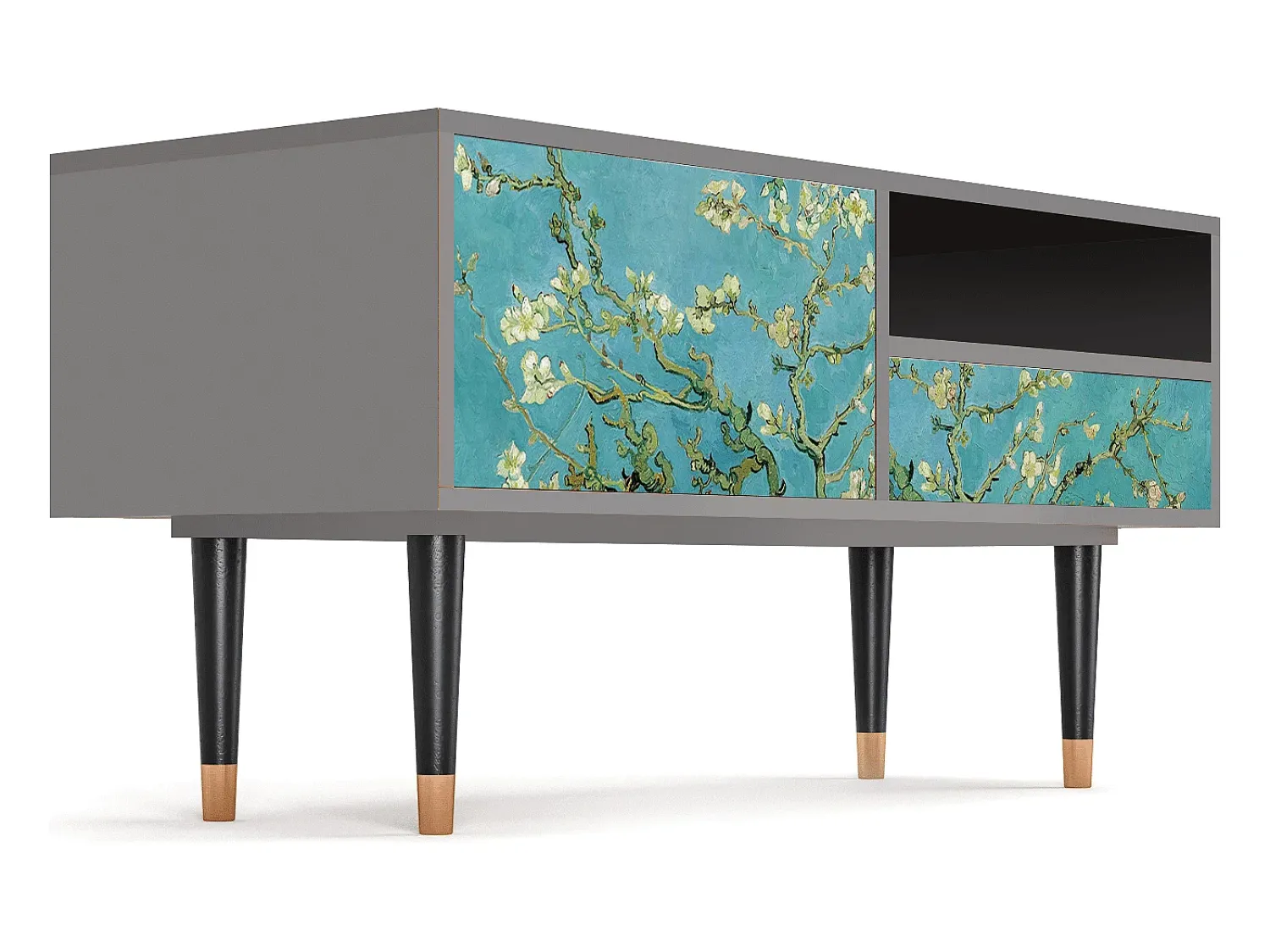 Móvel De Tv* Mueble de TV - 115х59х48 cm - T3 - Almond Blossom, Cinza Cinzento