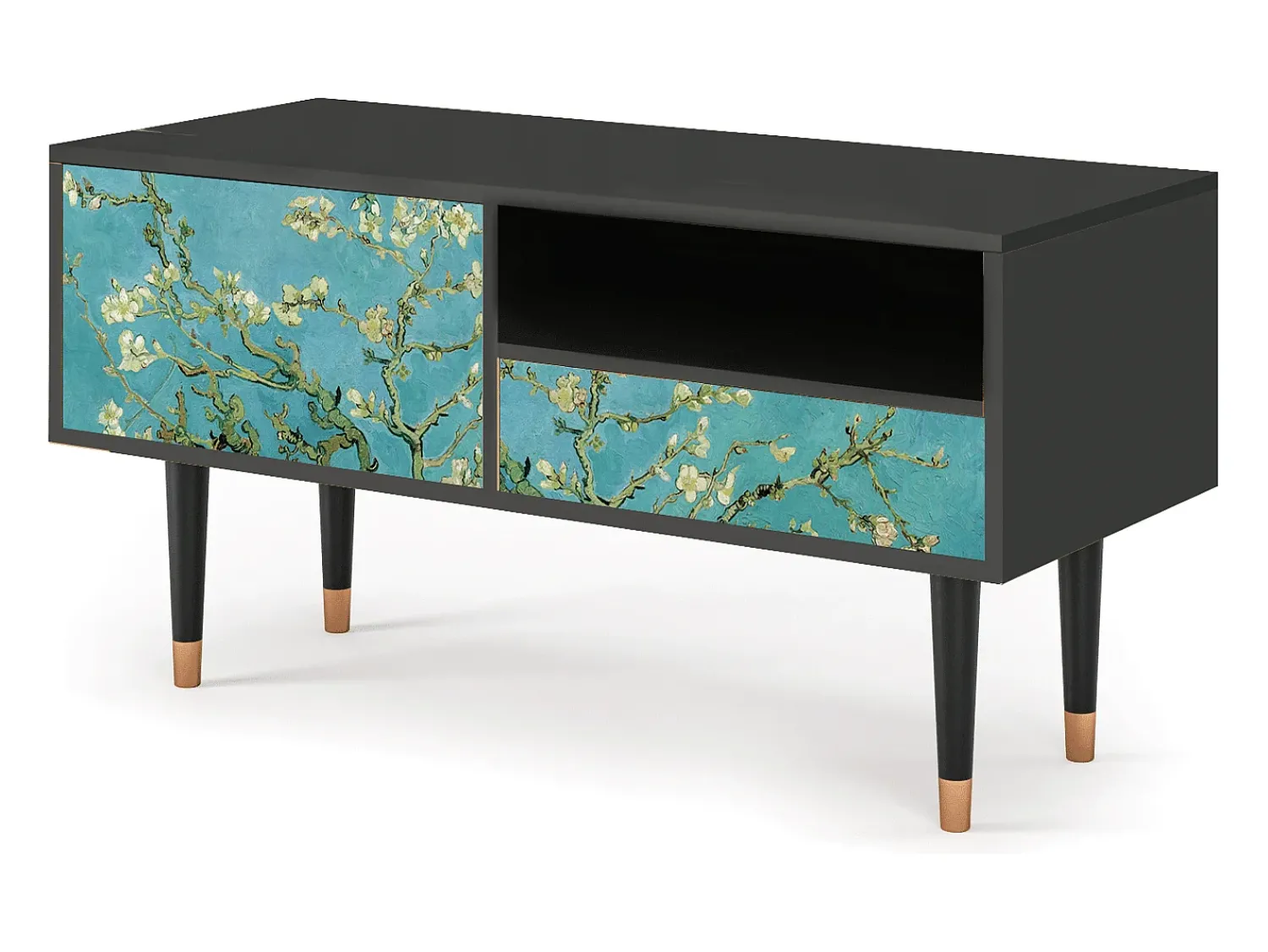 Móvel De Tv| Mueble de TV - 115х59х48 cm - T3 - Almond Blossom, Antracite Cinza antracite