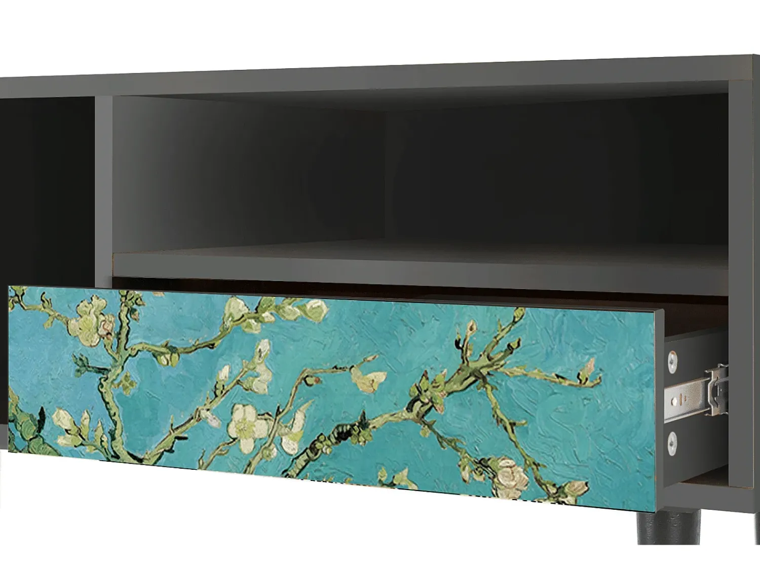 Móvel De Tv| Mueble de TV - 115х59х48 cm - T3 - Almond Blossom, Antracite Cinza antracite