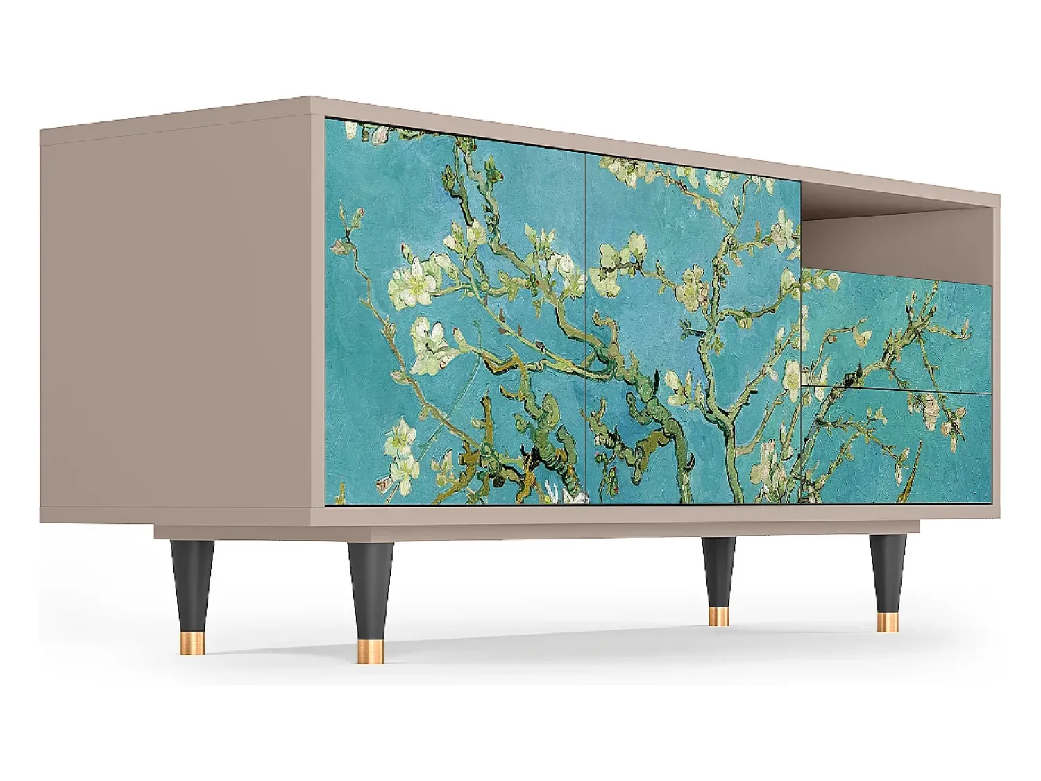 Mueble de TV - 125х56х41 cm - T7 - Almond Blossom, Latte^ Móvel De Tv