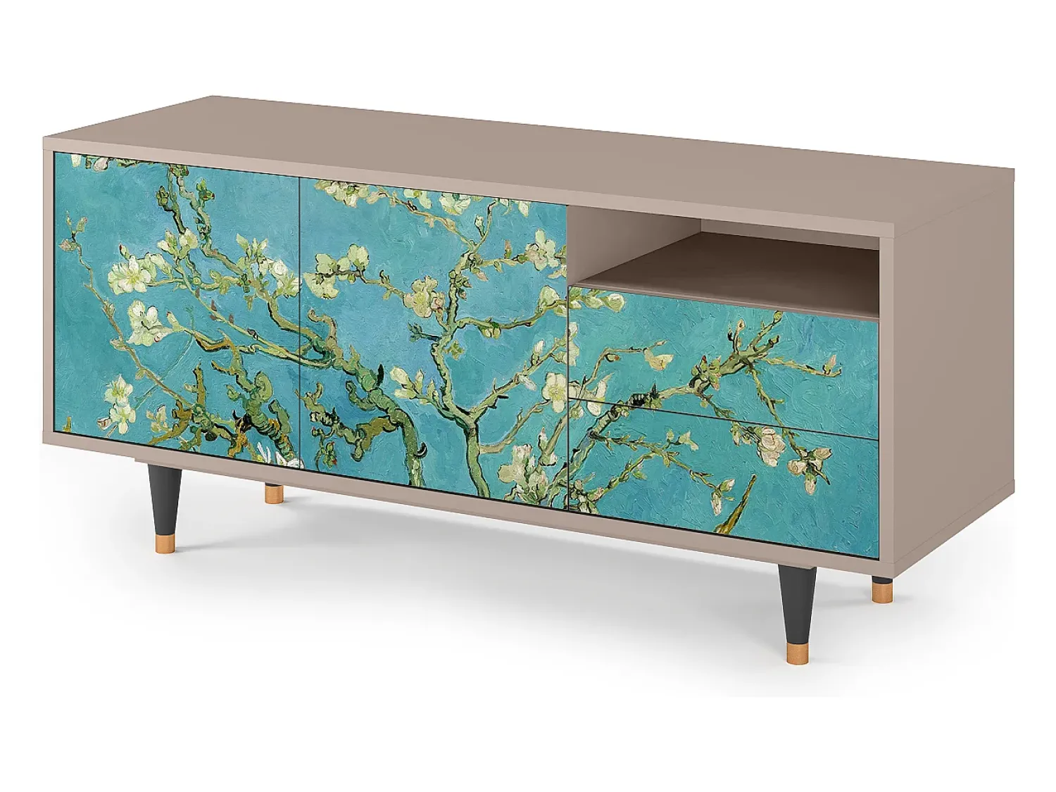 Mueble de TV - 125х56х41 cm - T7 - Almond Blossom, Latte^ Móvel De Tv
